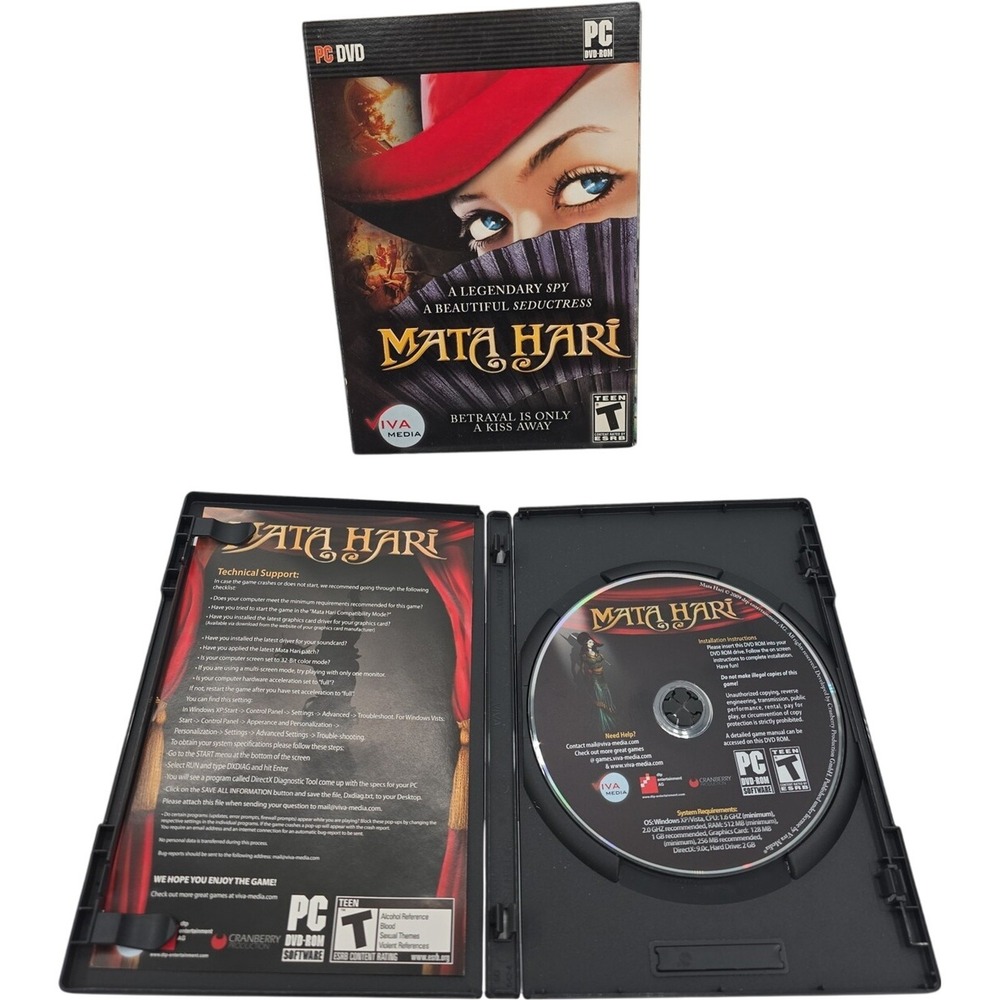 Mata Hari Betrayal Is Only A Kiss Away PC DVD ROM 2009 Adventure Spy Game